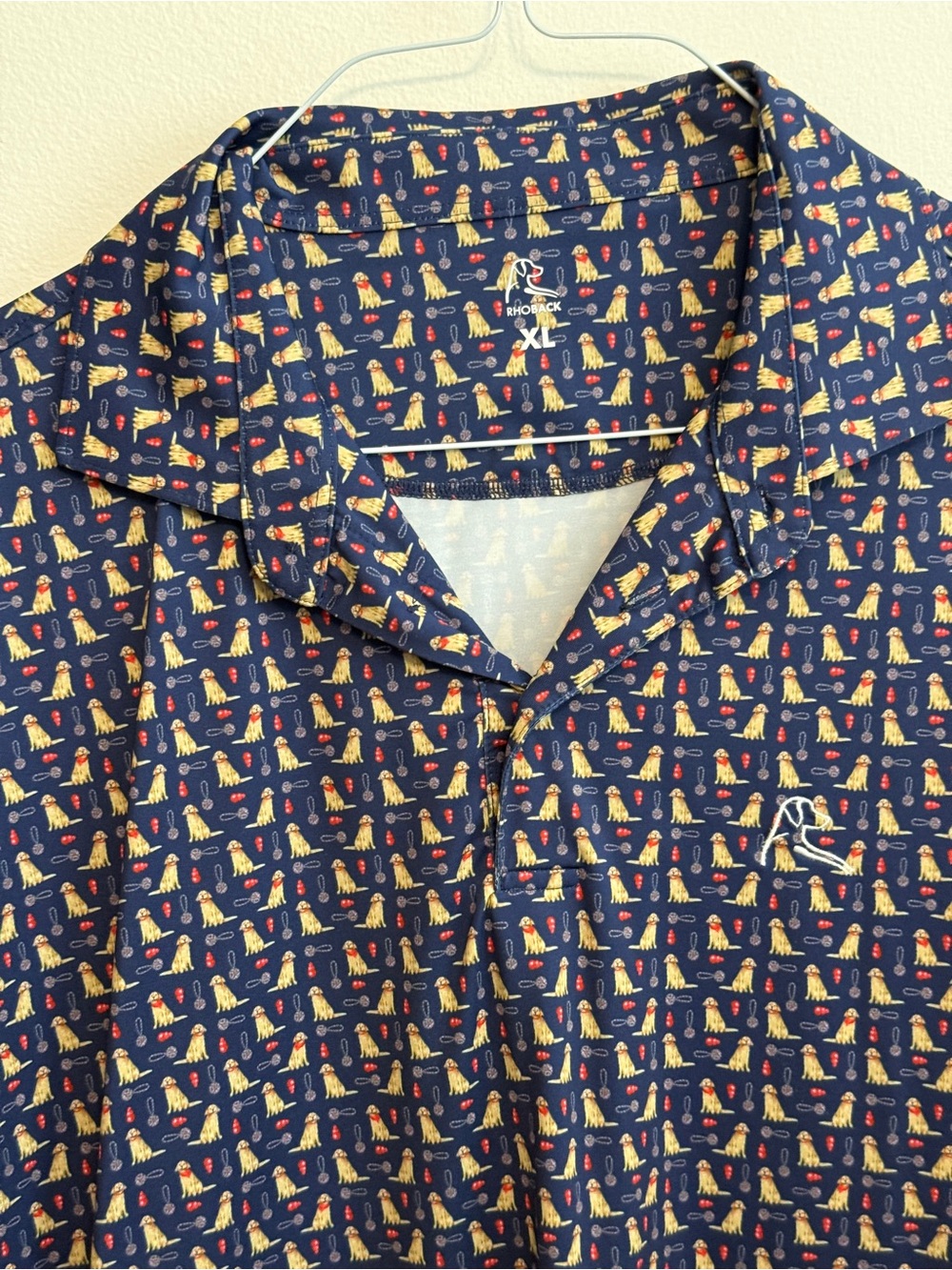 Rhoback Men’s Navy Golden Retriever Polo